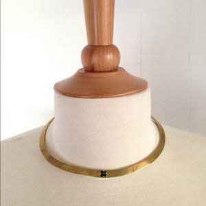 Gold cuff collar choker necklace